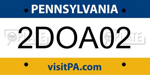 2DOA02 Pennsylvania License Plate