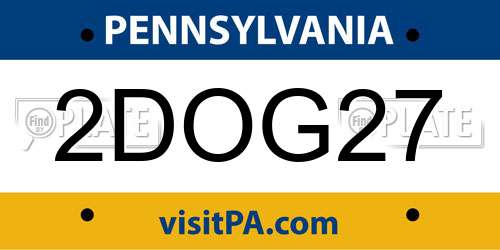 2DOG27 Pennsylvania License Plate