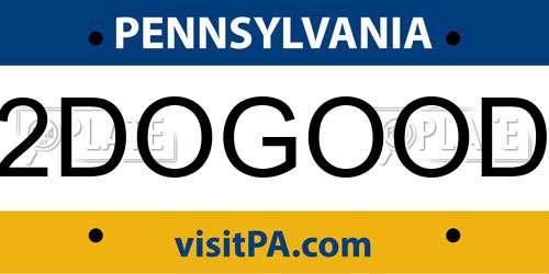 2DOGOOD Pennsylvania License Plate