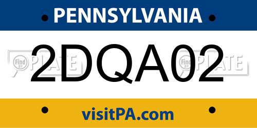 2DQA02 Pennsylvania License Plate