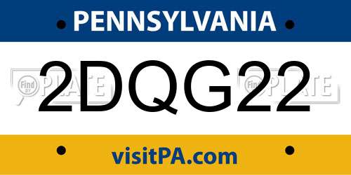 2DQG22 Pennsylvania License Plate