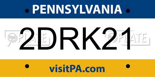 2DRK21 Pennsylvania License Plate