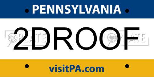 2DROOF Pennsylvania License Plate