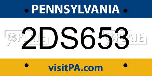 2DS653 Pennsylvania License Plate