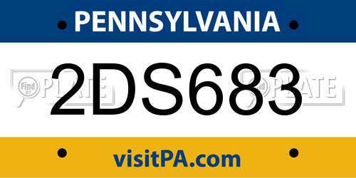 2DS683 Pennsylvania License Plate
