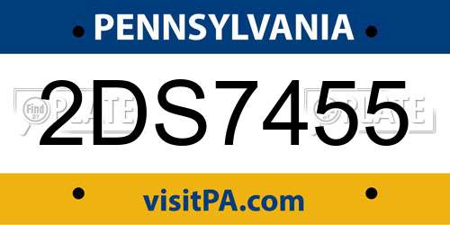 2DS7455 Pennsylvania License Plate