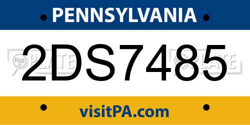 2DS7485 Pennsylvania License Plate