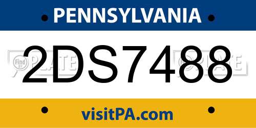 2DS7488 Pennsylvania License Plate