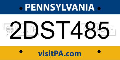 2DST485 Pennsylvania License Plate