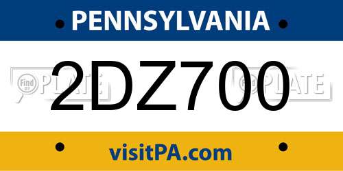 2DZ700 Pennsylvania License Plate