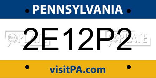 2E12P2 Pennsylvania License Plate