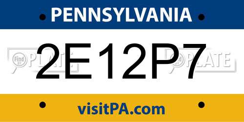 2E12P7 Pennsylvania License Plate