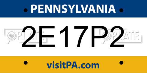 2E17P2 Pennsylvania License Plate