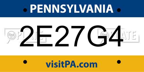 2E27G4 Pennsylvania License Plate