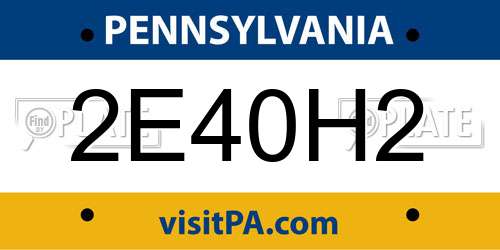 2E40H2 Pennsylvania License Plate