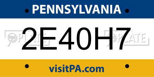 2E40H7 Pennsylvania License Plate