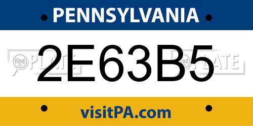 2E63B5 Pennsylvania License Plate