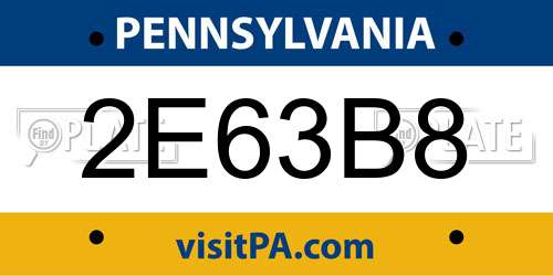 2E63B8 Pennsylvania License Plate