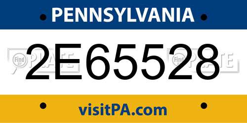 2E65528 Pennsylvania License Plate