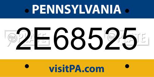 2E68525 Pennsylvania License Plate