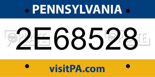 2E68528 Pennsylvania License Plate
