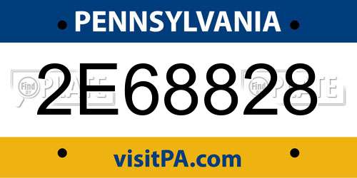 2E68828 Pennsylvania License Plate
