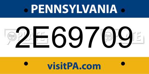 2E69709 Pennsylvania License Plate