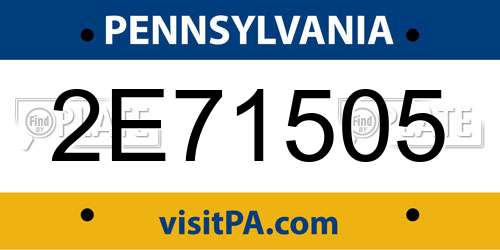 2E71505 Pennsylvania License Plate