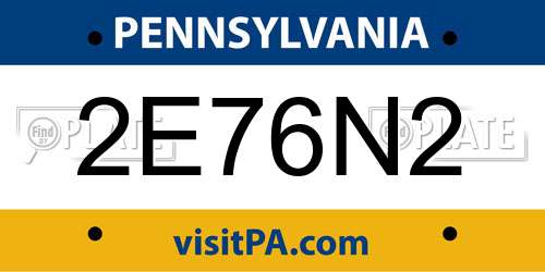 2E76N2 Pennsylvania License Plate