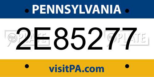 2E85277 Pennsylvania License Plate