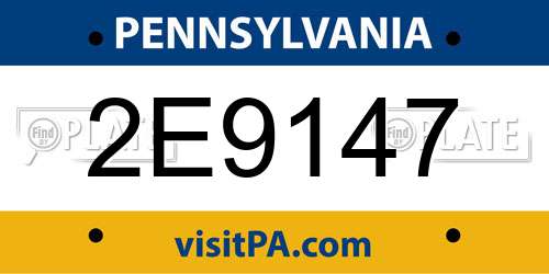 2E9147 Pennsylvania License Plate