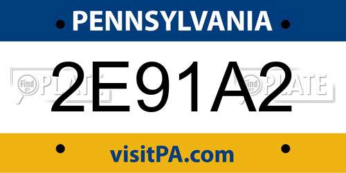 2E91A2 Pennsylvania License Plate