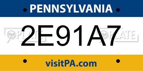 2E91A7 Pennsylvania License Plate