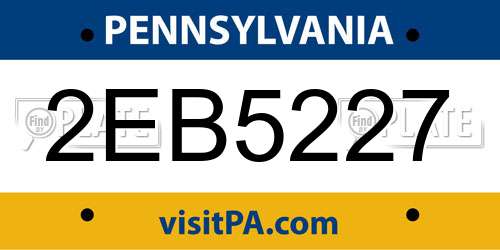 2EB5227 Pennsylvania License Plate