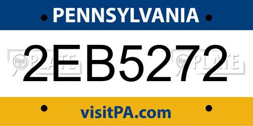 2EB5272 Pennsylvania License Plate