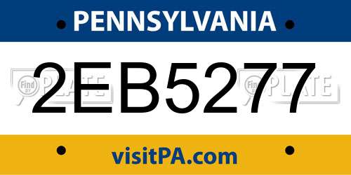 2EB5277 Pennsylvania License Plate