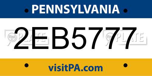 2EB5777 Pennsylvania License Plate