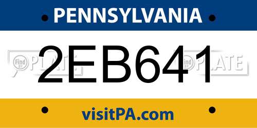 2EB641 Pennsylvania License Plate