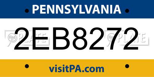 2EB8272 Pennsylvania License Plate