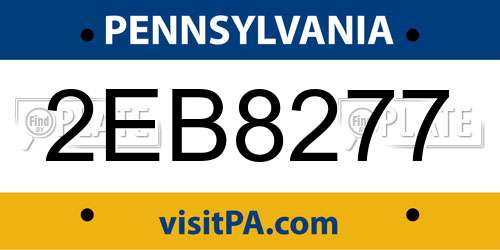 2EB8277 Pennsylvania License Plate