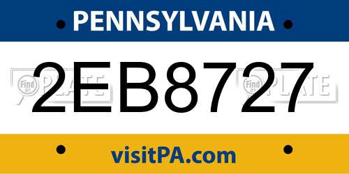 2EB8727 Pennsylvania License Plate