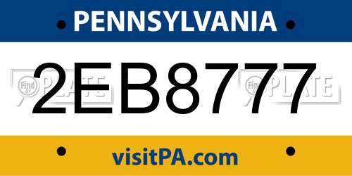 2EB8777 Pennsylvania License Plate