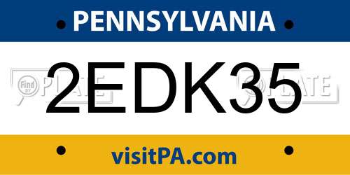 2EDK35 Pennsylvania License Plate