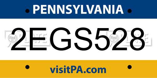 2EGS528 Pennsylvania License Plate