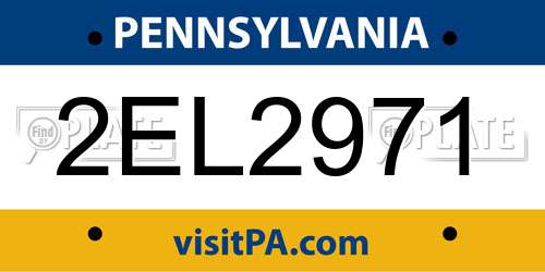 2EL2971 Pennsylvania License Plate