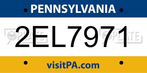 2EL7971 Pennsylvania License Plate