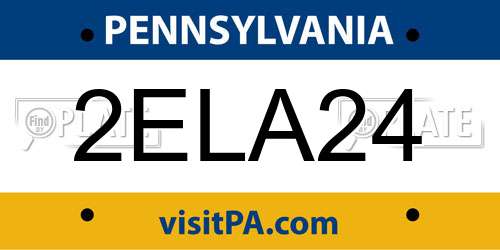 2ELA24 Pennsylvania License Plate