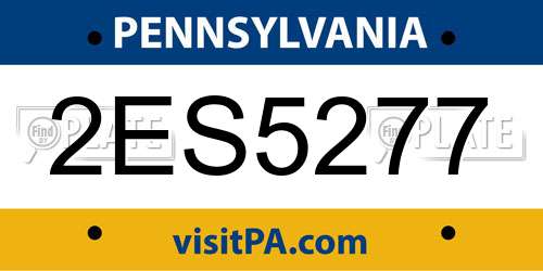 2ES5277 Pennsylvania License Plate
