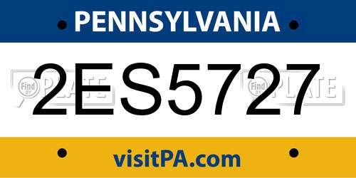 2ES5727 Pennsylvania License Plate