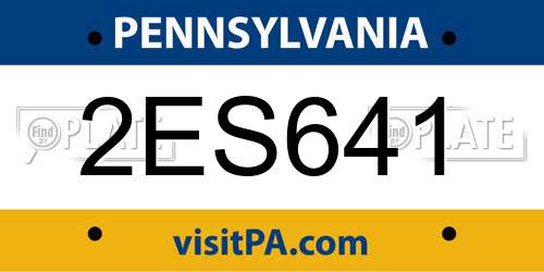 2ES641 Pennsylvania License Plate